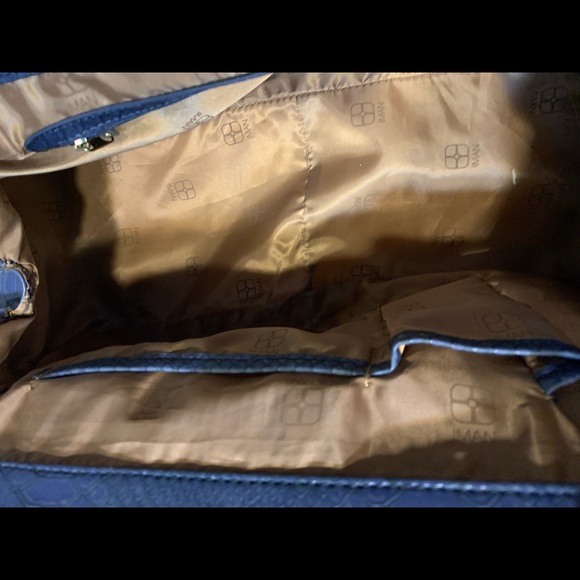 IMAN BLUE LEATHER HANDBAG - Picture 5 of 6